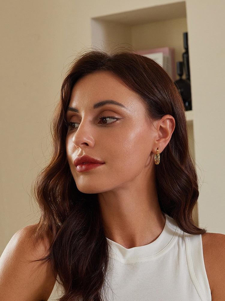 'Vintage Vine' Sterling Silver Hoop Earrings - Sterling Silver Earrings - Allora Jade