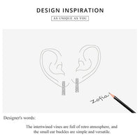 'Vintage Vine' Sterling Silver Hoop Earrings - Sterling Silver Earrings - Allora Jade