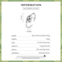 'Eye of Horus' Sterling Silver Ring - Sterling Silver Rings - Allora Jade