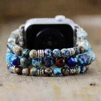 Blue Jasper Stretchy Apple Watch Band - Apple Watch Bands - Allora Jade