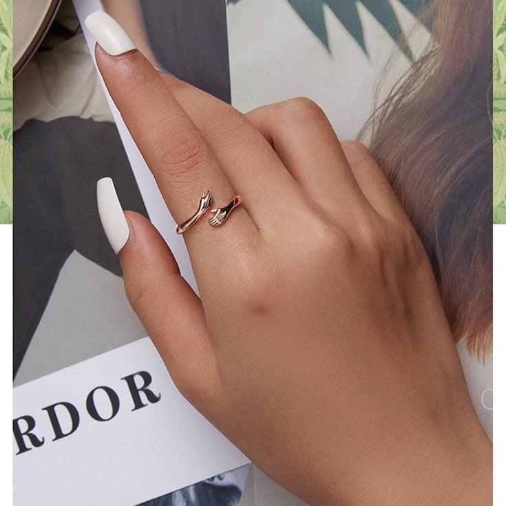 Rose gold deals hug ring