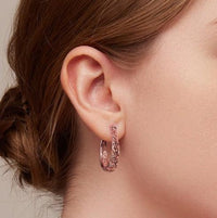 'Vintage Vine' Sterling Silver Hoop Earrings - Sterling Silver Earrings - Allora Jade