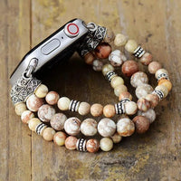 Ivory Jasper Stretchy Apple Watch Band - Apple Watch Bands - Allora Jade
