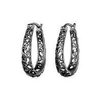 'Vintage Vine' Sterling Silver Hoop Earrings - Sterling Silver Earrings - Allora Jade