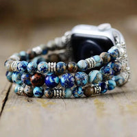 Blue Jasper Stretchy Apple Watch Band - Apple Watch Bands - Allora Jade