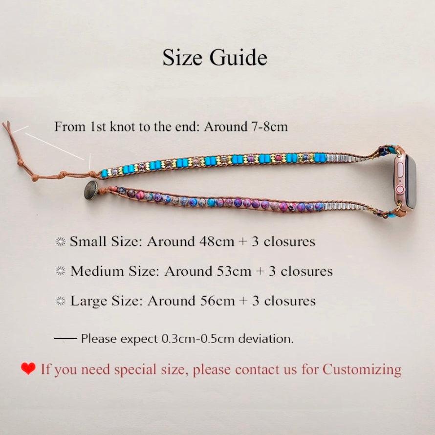 Red Jasper Beads Apple Watch Band - Womens Crystal Watch Bands - Allora Jade