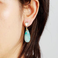 'Heart Drops' Labradorite Earrings - Womens Earrings Crystal Earrings - Allora Jade
