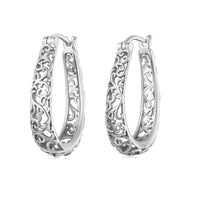 'Vintage Vine' Sterling Silver Hoop Earrings - Sterling Silver Earrings - Allora Jade