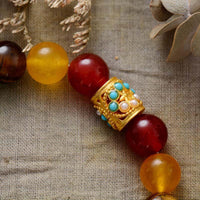'Chakra Beads' & Jasper Heart Stretchy Bracelet - Womens Bracelets Crystal Bracelet - Allora Jade
