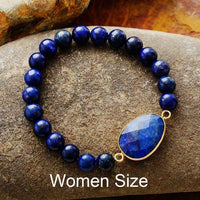 Lapis Lazuli Charm & Beads Stretchy Bracelet - Womens Bracelets Crystal Bracelet - Allora Jade