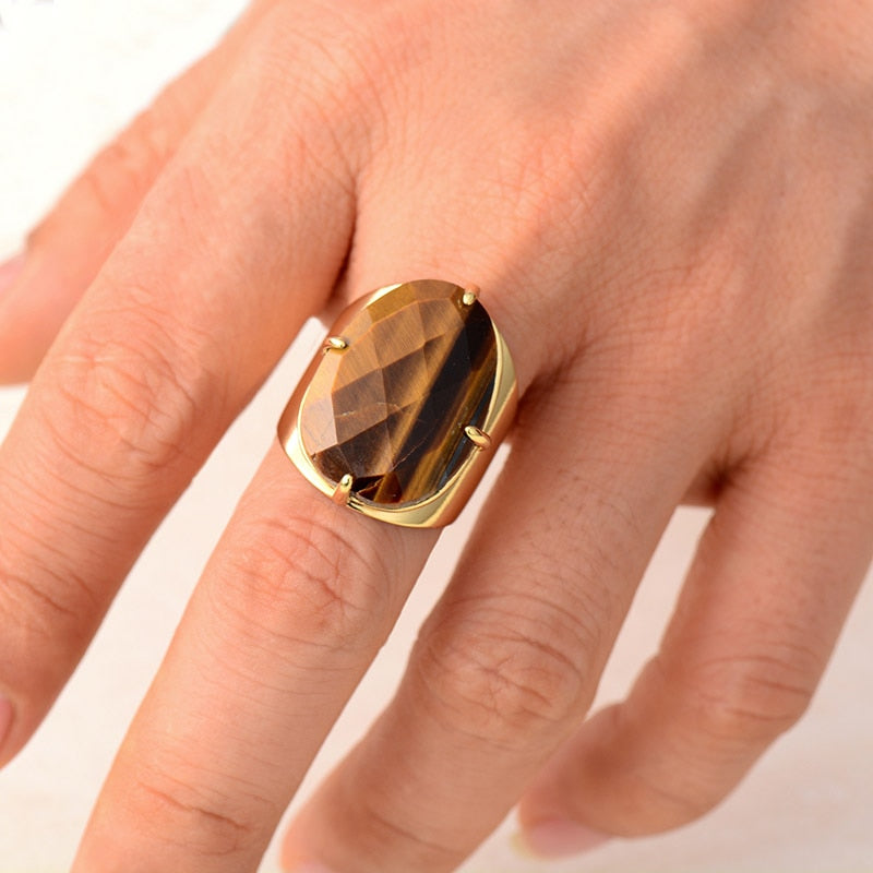 Tigers eye on sale crystal ring