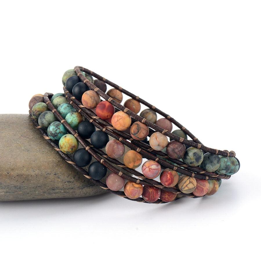 Jasper & Onyx Wrap Bracelet - Womens Bracelets Crystal Bracelet - Allora Jade