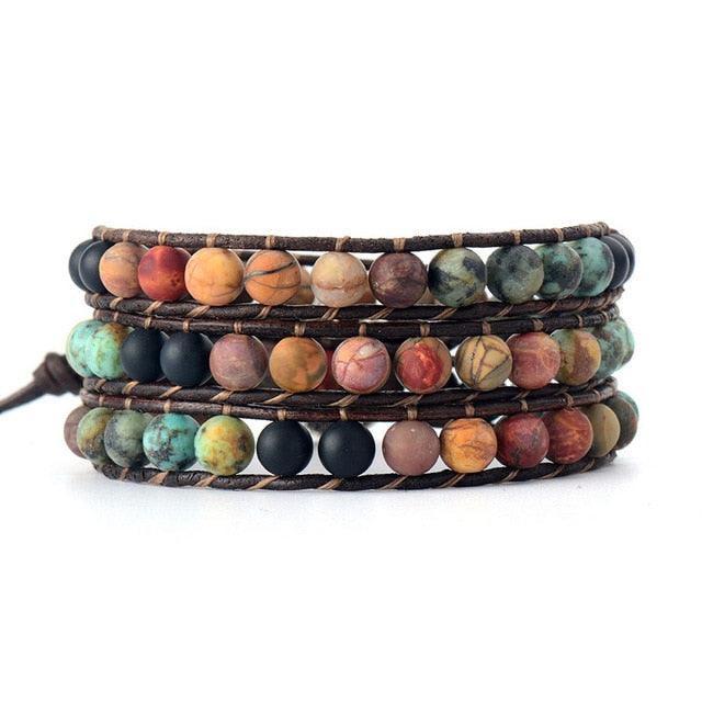 Jasper & Onyx Wrap Bracelet - Womens Bracelets Crystal Bracelet - Allora Jade