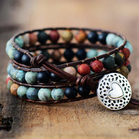 Jasper & Onyx Wrap Bracelet - Womens Bracelets Crystal Bracelet - Allora Jade