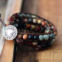 Jasper & Onyx Wrap Bracelet - Womens Bracelets Crystal Bracelet - Allora Jade