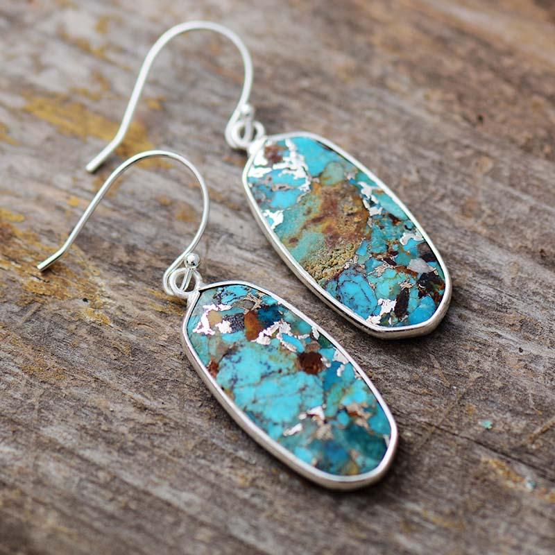 Green hot sale turquoise earrings