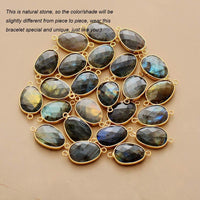 Natural Labradorite Charm Wax Cord Wrap Bracelet - 2 colours - Womens Bracelets Crystal Bracelet - Allora Jade