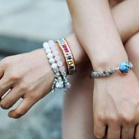 White Howlite Stretchy Bracelet w/ Tree of Life Charm - Womens Bracelets Crystal Bracelet - Allora Jade