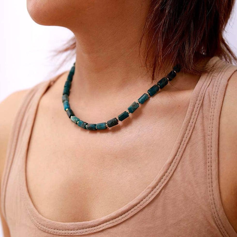 Turquoise bead store choker necklace