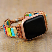 Chakra Jasper Apple Watch Band - gold - Womens Crystal Watch Bands - Allora Jade