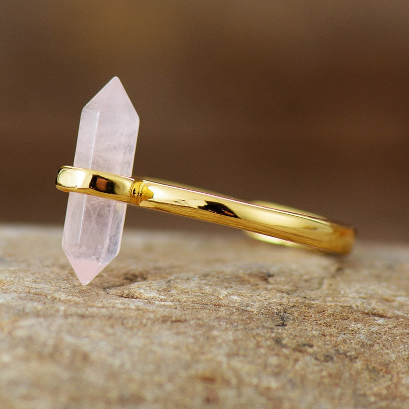 Rose quartz 2024 gemstone ring