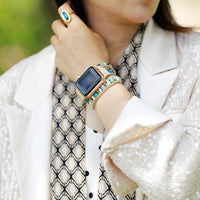 Amazonite & Beads Apple Watch Band - Womens Crystal Watch Bands - Allora Jade