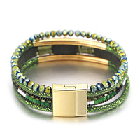 'Bijou' Charm and Beads Cuff Bracelet - green - Allora Jade