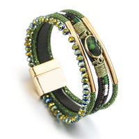 'Bijou' Charm and Beads Cuff Bracelet - green - Allora Jade