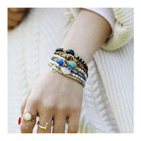 'Aluka' Crystal Charm and Beads Bracelet - Allora Jade