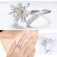 'Dandelion Love' CZ and Sterling Silver Ring - Sterling Silver Rings - Allora Jade
