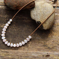 'Kaya' Rose Quartz and Seed Beads Necklace - Womens Necklaces Crystal Necklace - Allora Jade