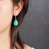 'Nandhu' Picture Jasper Drop Earrings - Womens Earrings Crystal Earrings - Allora Jade