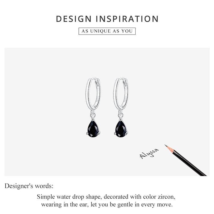 'Water Drop' CZ and Sterling Silver Earrings - Allora Jade