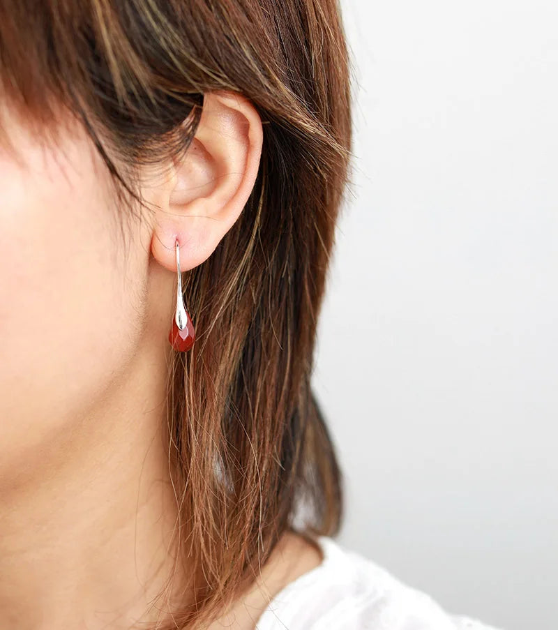 'Baygur' Red Jasper Drop Earrings - ALLORA JADE