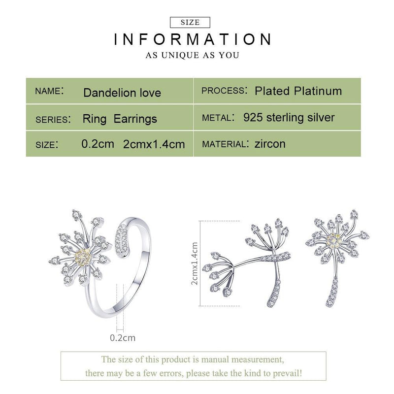 'Dandelion Love' CZ and Sterling Silver Jewellery Set - Allora Jade