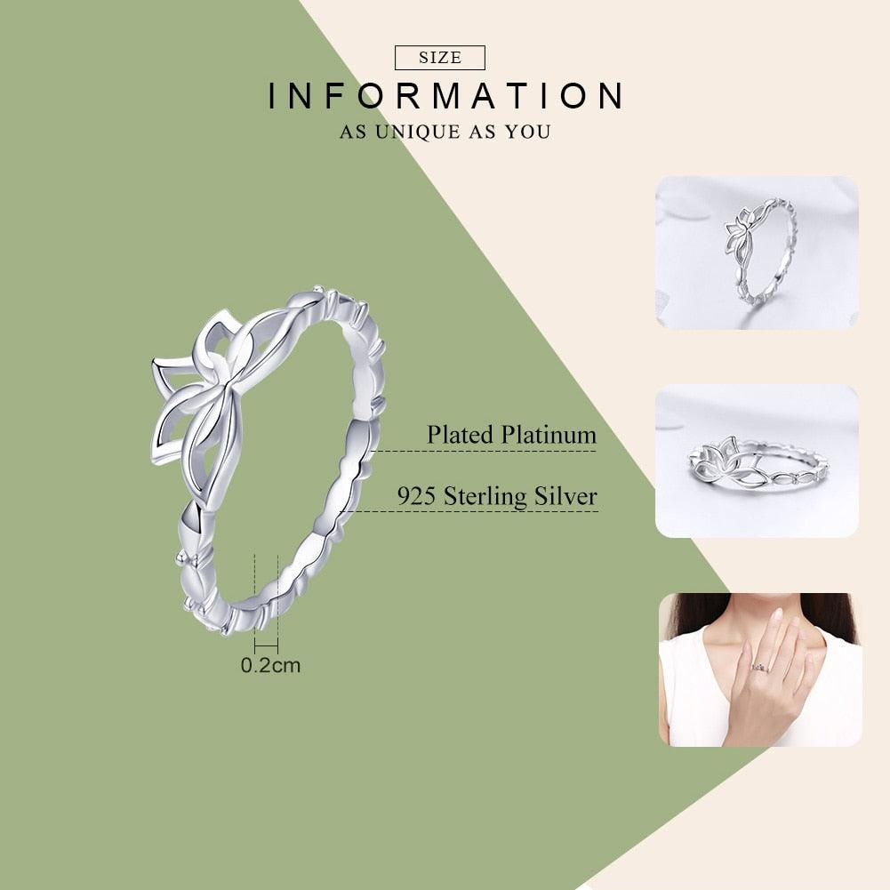 'Lotus Flower' Sterling Silver Ring - - Allora Jade