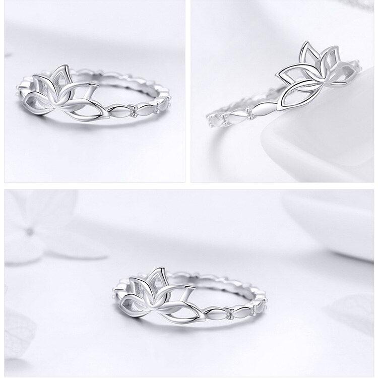 'Lotus Flower' Sterling Silver Ring - Allora Jade