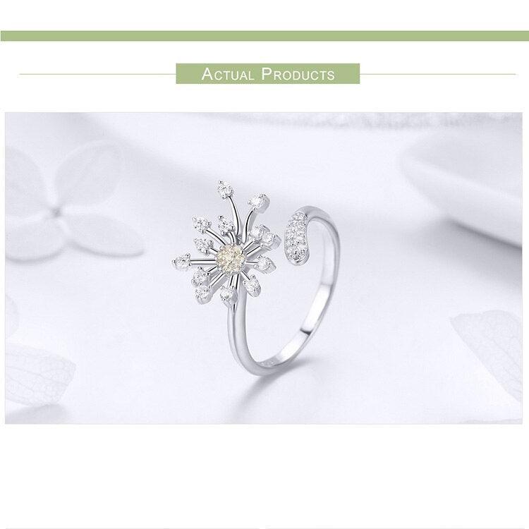 'Dandelion Love' CZ and Sterling Silver Ring - Sterling Silver Rings - Allora Jade