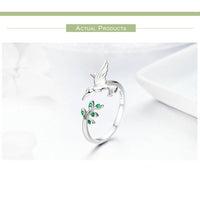 'Hummingbird' CZ and Sterling Silver Ring - Sterling Silver Rings - Allora Jade