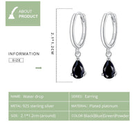 'Water Drop' CZ and Sterling Silver Earrings - Sterling Silver Earrings - Allora Jade