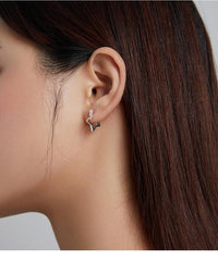 'Starlike' Sterling Silver Hoop Earrings - Sterling Silver Earrings - Allora Jade