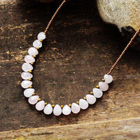 'Kaya' Rose Quartz and Seed Beads Necklace - Womens Necklaces Crystal Necklace - Allora Jade