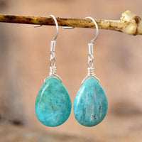 'Nandhu' Amazonite Drop Earrings - Womens Earrings Crystal Earrings - Allora Jade