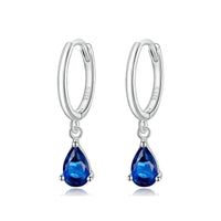 'Water Drop' Blue CZ and Sterling Silver Earrings - Allora Jade