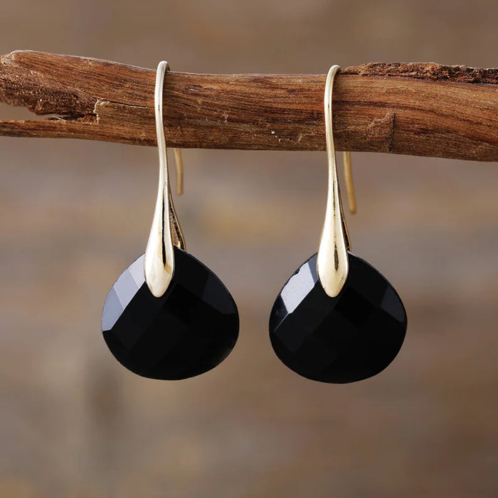Ritzy Black Onyx Drop Earrings - Women's Earrings - ALLORA JADE