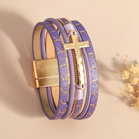 'Cross' Charm Cuff Bracelet - purple - women's bracelet | ALLORA JADE