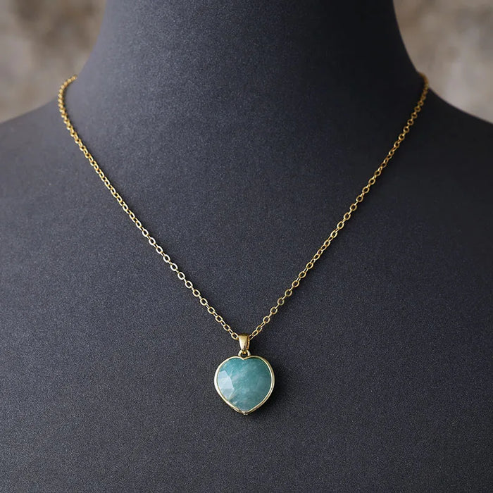 'Amazonite' Heart Pendant Necklace | ALLORA JADE