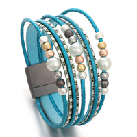 'Girinya' Pearl Beads Cuff Bracelet - blue - women's bracelet | Allora Jade