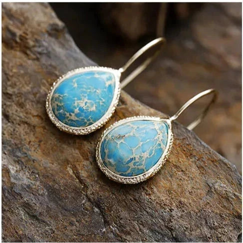 'Yuriyawi' Sky Blue Earrings - Women's Drop Earrings - ALLORA JADE 