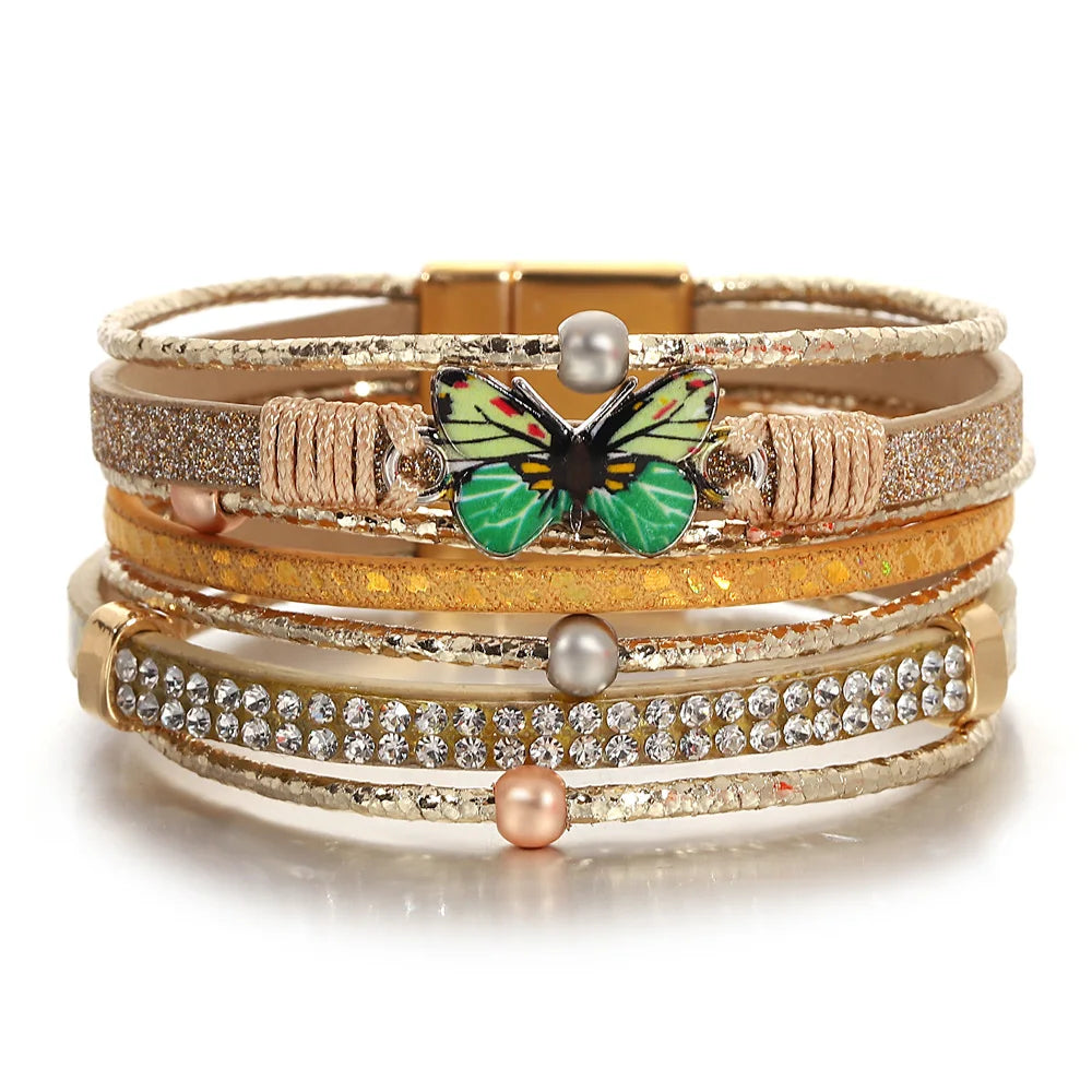 'Butterfly' Charm Cuff Bracelet - gold | charm bracelet | Allora Jade